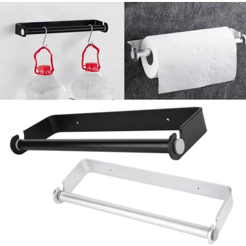 Wall Mounted Kitchen Plastic Wrap Film Paper Towel Rack Paper Roll Dispenser Holder