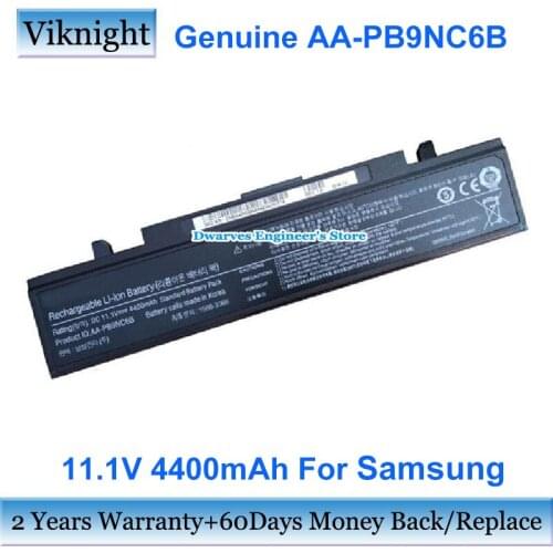 Genuine Black Laptop Battery for Samsung AA-PB9NC6B R428 R429 R430 R468 R528 RV411 11.1V 4400mAh