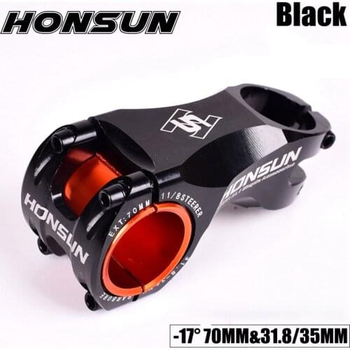 Aubtec Bike Stem 31.8-35mm 70mm HONSUN CNC Ultralight MTB Road Bike Stem 17 Degree Aolly XC MTB Handlebar Stem