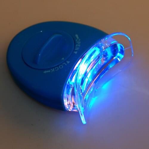 Teeth Whitener LED Light Whitening Tool Blue Battery Powered Painless No Sensitivity Portable Teeth Plague Stains Whitening