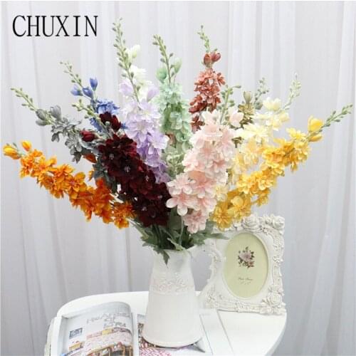 Sen Department Pastoral 2 Fork Thousand Birds Flowers Delphinium Simulation Flower Home Decoration Wedding Flower Wall material