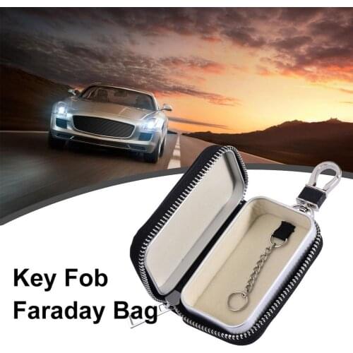 Portable Car Key Fob Faraday Bag RFID Signal Shielding Zipper Car Key Signal Shielding Box Signal Shielding Box for Car Key