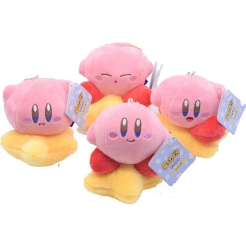 13cm plush doll cartoon Kirby keychain animal fur sitting cute kawaii backpack coin purse pendant childrens toy birthday gift