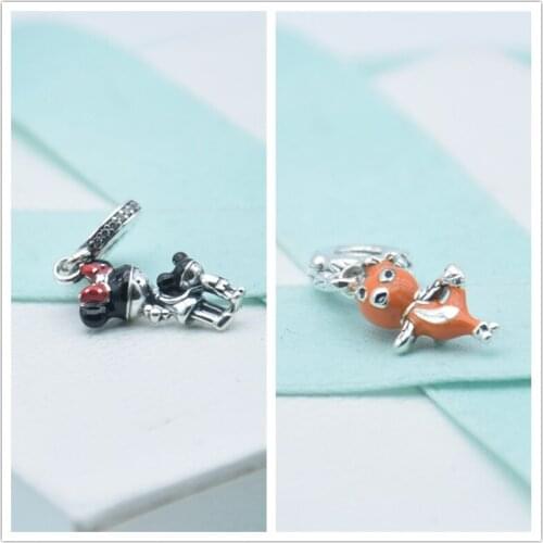 2020 Mouse Mother and Child charm 925 Sterling silver Pendant Charms fit Beads Bracelets Necklace DIY Gift For Women Jewelry