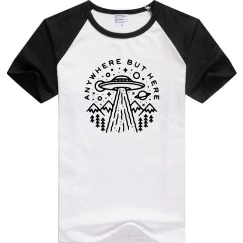 Anywhere But Here UFO short sleeve casual Men/Women T-shirt Comfortable Tshirt Cool Print Tops GA450