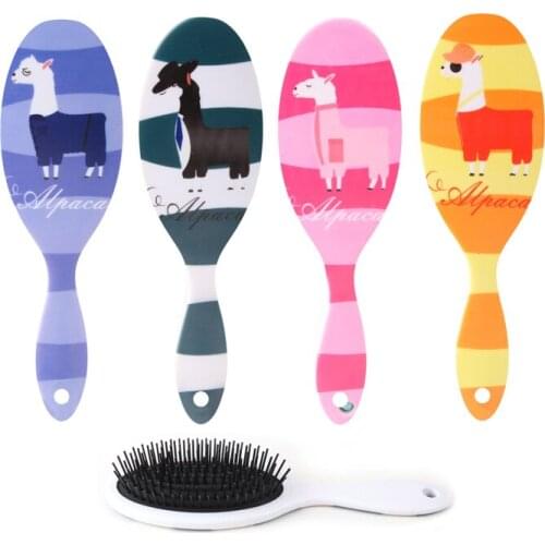 Cartoon Alpaca Print Hair Brush Women Hot Comb Haircare Styling Massage Scalp Airbag Hair Comb Barber Accessories Wholesale