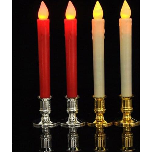 Wedding LED Candles Pillar Tea Light Church Candles Stand Battery Operated