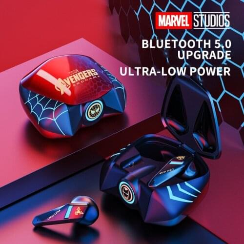 Marvel Iron Man TWS Bluetooth 5.0 Earphones Wireless Headphone In-ear Noise Reduction Sports Gaming Waterproof Earbuds Headsets
