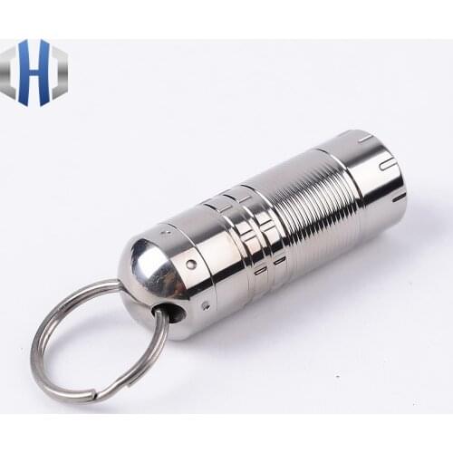 Vintage Lightweight Portable Titanium Alloy Seal Bottle Waterproof Canister Medicine Bottles Outdoor EDC Survival Tool