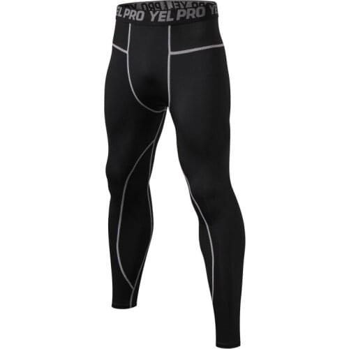 High elasticity Men Running Pants Anti-sweat Elastic Quick Drying Sports Gym Fitness Training Tights Trousers