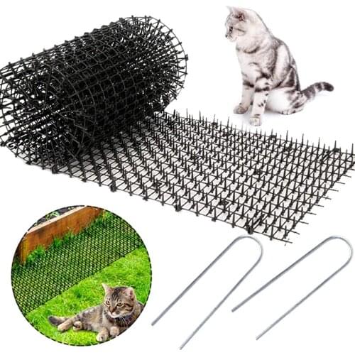 10Pcs Cat Dog Repellent Outdoor Garden Prickle Strip Anti-Cat Network Digging Stopper Pest Repellent Spike Deterrent Mat
