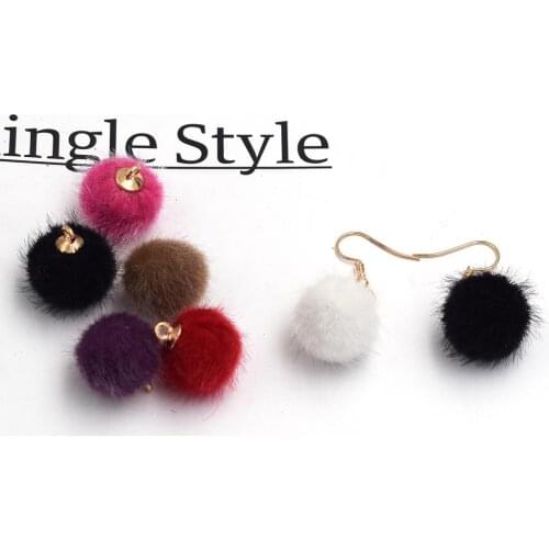 20pcs Mixed Color Artificial Fur Ball Ball For Jewelry Making Diy Necklace Earring Pendant Color Mixing Wholesale