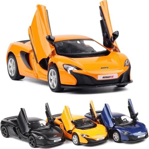 3 Colors 1:36 Scale Alloy Diecast Metal Car Model For 650S Model Pull Back Supercar Toys Car Educational Collection V010
