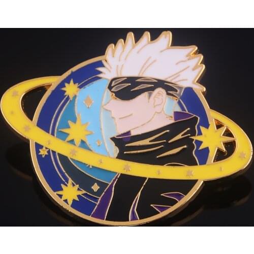 Big Size Anime Jujutsu Kaisen Pins Brooch Gojo Satoru Enamel Badge Brooches Lapel Pin Clothes Shirt Bag Cosplay Jewelry Gift