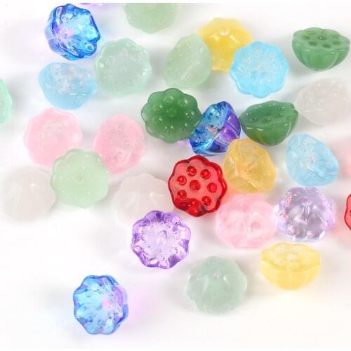 Lotus Seed Shape Lampwork Czech Glass Loose Spacer Beads for Beadwork Jewelry Making Handmade Diy Bracelet Necklace 10*6mm 20pcs