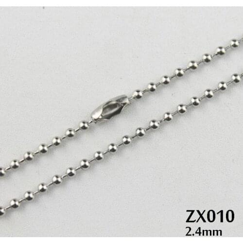 2.4mm beads chain stainless steel ball chains with waist buckle fashion Jewelry parts chains 20pcs ZX010