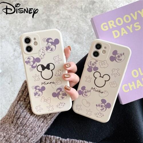 Disney Mickey Mouse for IPhone 7/8P/X/XR/XS/XSMAX/11/12Pro/12mini Cartoon Side Simple Phone Case