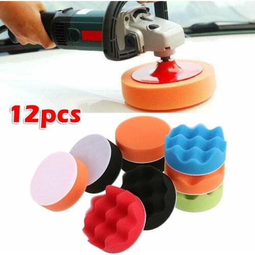 Hot 12pcs Beauty waxing Set Automotive Polishing Tools Car Polishing Disc Sponge Polishing Wool Pad 3Inch Buffing Waxing Tool