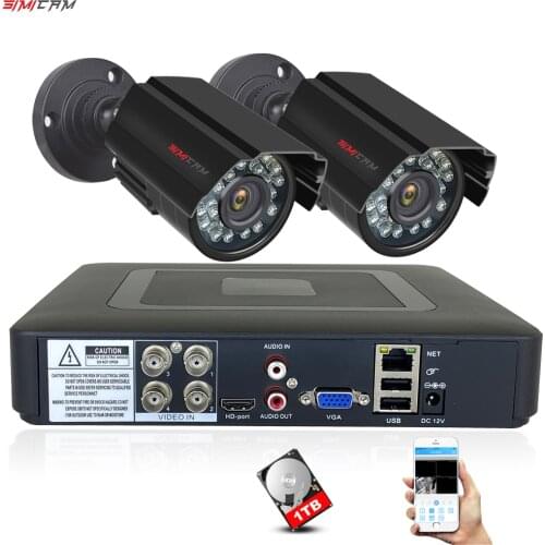 1080P Security Camera System CCTV Recorder 4CH DVR 2PS AHD Analog Outdoor Night Vision Remote Access Home Video Surveillance Set