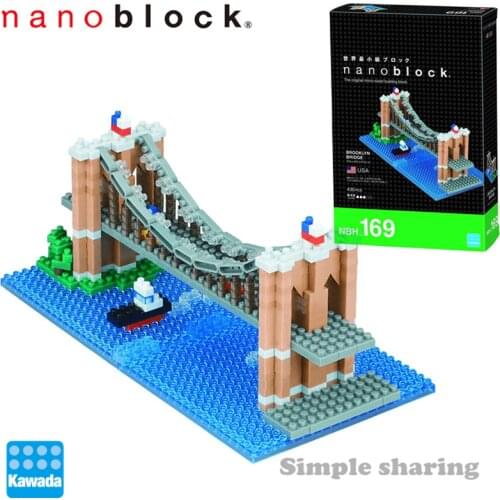 Nanoblock Brooklyn Bridge USA NBH 169 Kawada Brand 430 Pcs Building Blocks Model Build Educational Children Toys