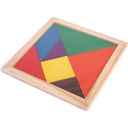 Colorful Wooden Tangram Brain Teaser Puzzle Educational Developmental Kids Toy Funny Toy