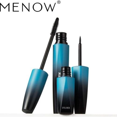 Menow Miele K904 Cool Black Eyeliner Two-Piece Set Waterproof Lengthening Not Smudge Eye Makeup