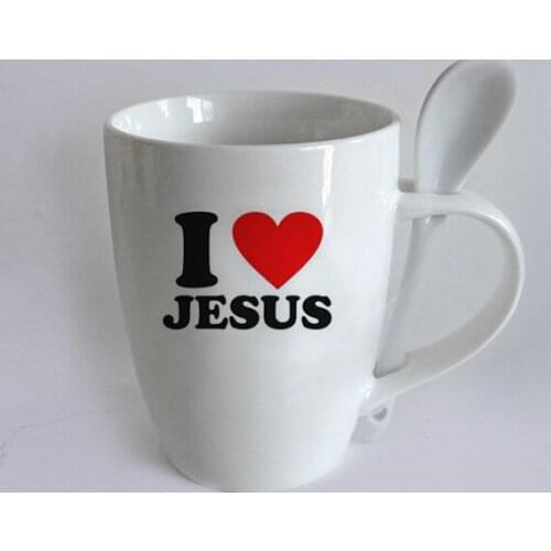 SPSCO MOQ 50pcs small order for custom your own logo on ceramic coffee mug and milk cup with spoon