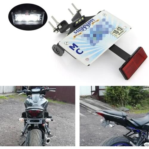 Rear Tail Tidy Fender Eliminator kit Fit For Yamaha MT-07 FZ-07 2014-2021 Motorcycle Number License Plate Holder Frame LED Light