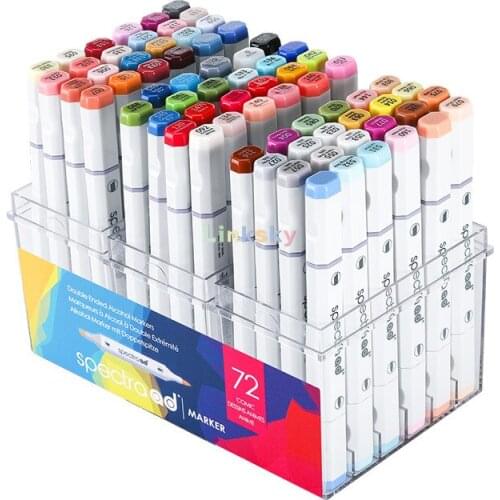 Chartpak Spectra AD Marker Set,Tri-Nib for Fine, Medium and Broad Lines on One End and Flexible Brush Nib on The Other End