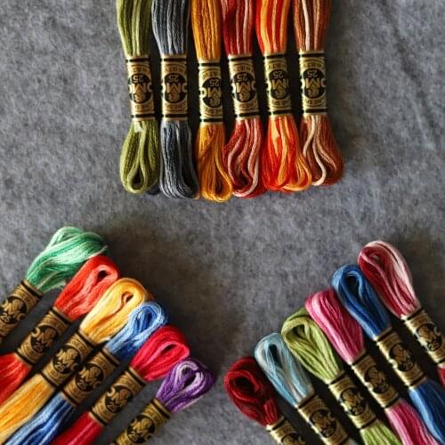 DMC 117W 6 Colors per Set Variegated 6 strands Thread 8 meters skein Color Variation Embroidery Variegated Floss Cross stitch