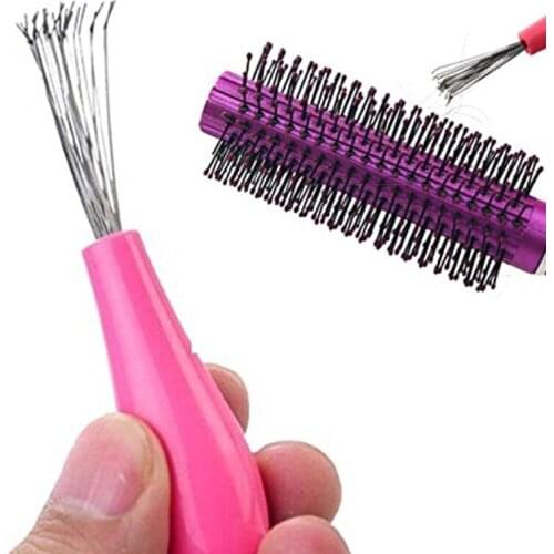 New Hair Comb & Brush Cleaning Remover Embedded Handle Tool Comb Hair Brush Cleaner Useful Comb Accessories