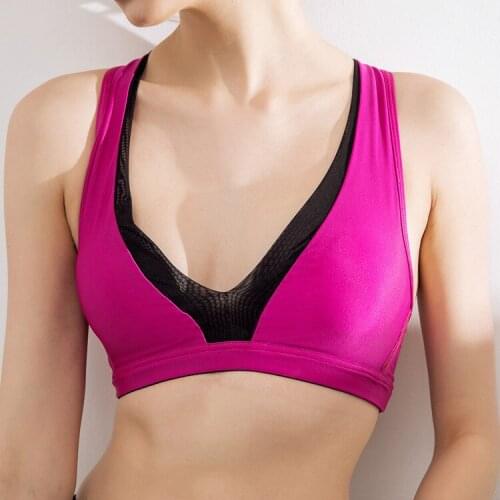 New gauze stitching fish ribbon cross beauty back sexy sports yoga fitness running bra female