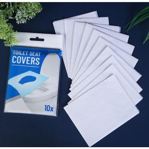 50Pcs/5 pack Disposable Water Soluble Toilet Seat Covers Flushable Safe Potty Shields