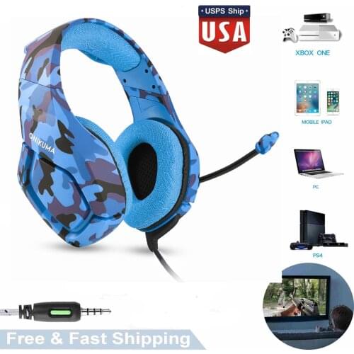 ONIKUMA K1 Gaming Headset 3.5MM AUX Jack Stereo Gamer Headphone with Mic For PS4 XBOX ONE PC Mac Laptop over-head Earphone