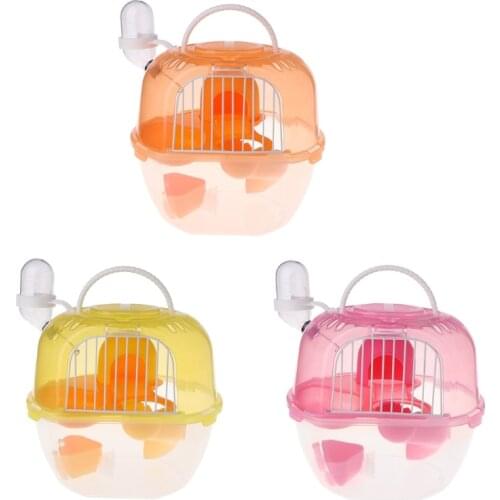 Hamster Cage Outdoor Portable Travel Double Layer Living House Carrying Plastic