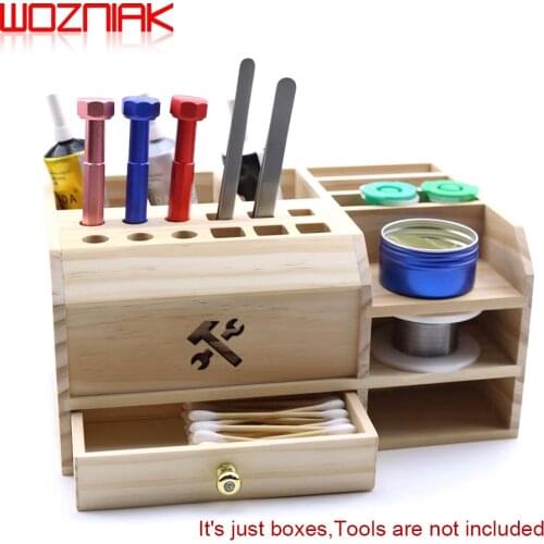 WOZNIAK Storage Box Tool Manual Professional wooden Tweezers screw driver Welding line storage rack Repair Drawer storage box