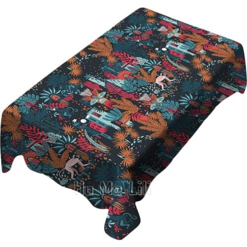 City Jungle Design Rectangle Tablecloth Picnic Bbq Kitchen Dining Decoration