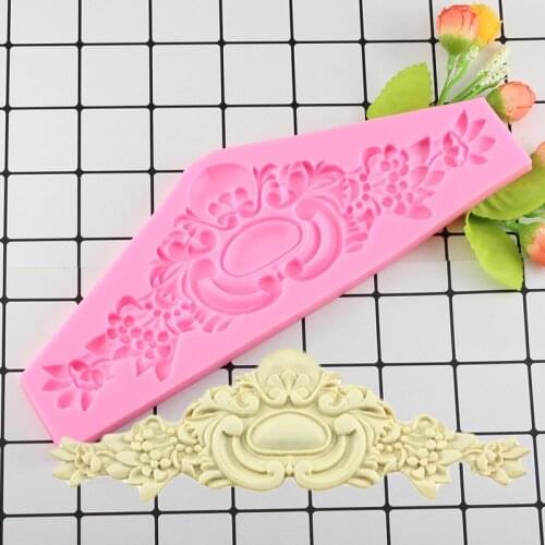 3D Retro Relief Cake Border Silicone Molds Crown Fondant Gift Decorating Baking Tool Cupcake Chocolate Gumpaste Candy Clay Mould
