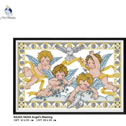 Angels Blessing Patterns Aida Canvas Cross-stitch 11CT 14CT Handwork Beginner Embroidery Sets Wholesale Needlework Home Decor
