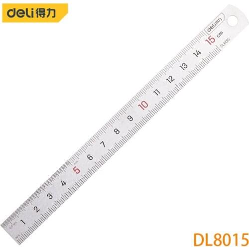 Deli DL8015 Steel Ruler Specification: 170mmx15mm Stainless Steel Measuring Tools Engraved With Formulas And Conversion Tables