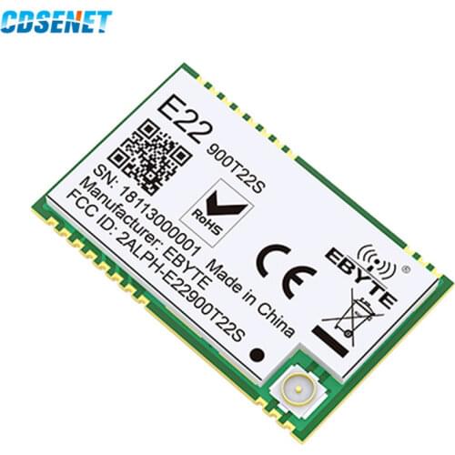 SX1262 UART 868MHz 915MHz E22-900T22S 1B LoRa Networking RSSI Wireless Transceiver 22dBm SMD IPEX Stamp Hole TCXO RF Module