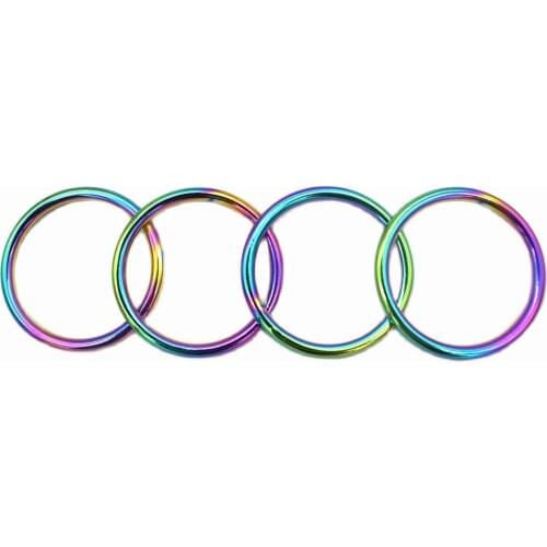30mm Rainbow O ring Non Welded O Buckles Semicircle Buckles Sliding O Rings Belt Buckles Strap Craft Hardware-6pcs