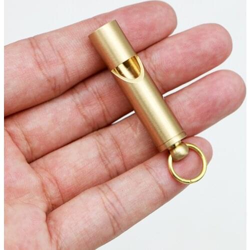 Vintage Handmade Pure Brass Outdoor Whistle Survival Supplies Camping Outdoor Water Sport Rescue Survival referee Whistle