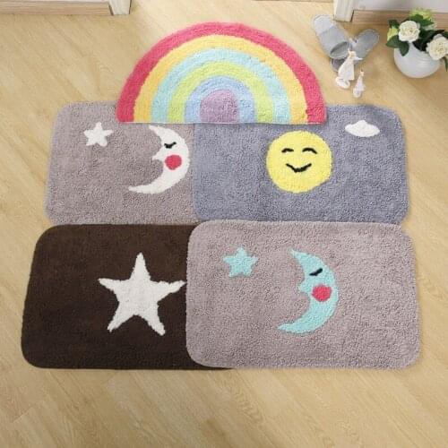 50x80cm Cartoon Cotton Carpet Absorbent Ground Mat Floor Pad Doormat Decoration Rug For Living Room Bedroom