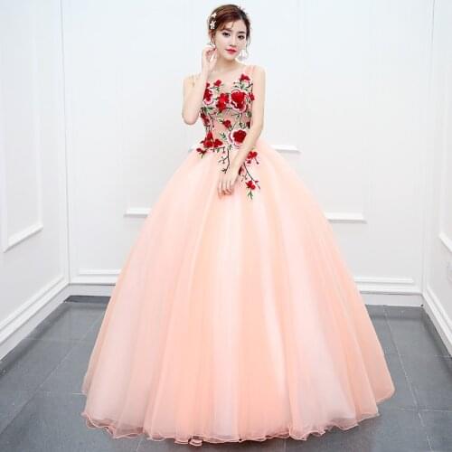 2021 New Sleeveless Quinceanera Dress Elegant Tank Floor-length Party Prom Ball Gown Floral Print Quinceanera Dresses