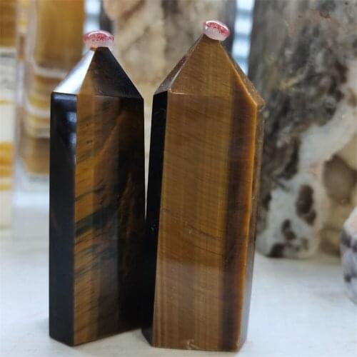 1pcs Natural Quartz Crystal Point Obelisk Wand Tower Point Healing Natural Quartz Crystals Tiger Eye Stone