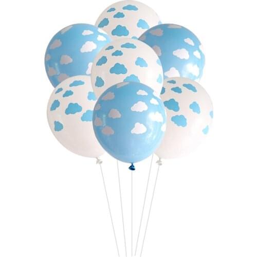 10 Pcs Birthday Decoration Round Shape Latex Balloons Latex Blue/White Party Layout 12 Inch Children Gift Decoration Accessories