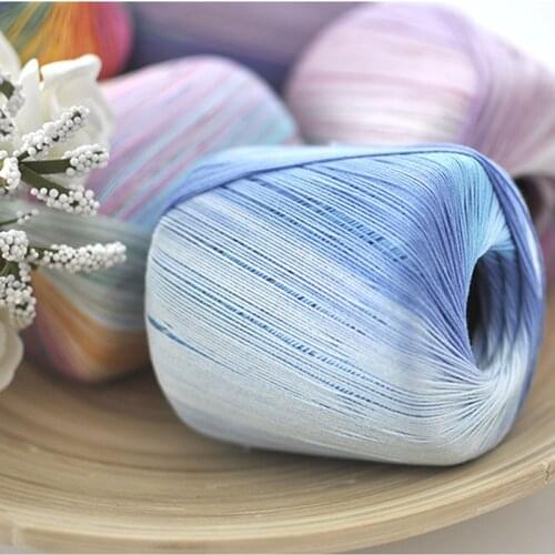 2018 New Arrival #5 100% Cotton Hand Knitting Lace Yarn Multi-color Space Dyed Hand-Crochet Yarn For Diy Hand Craft Toys Shawls