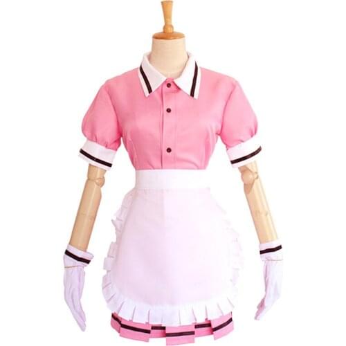 Anime Blend Maid Dress Cosplay Costume Cute Women Girls Bar Fast Food Overalls Apron Uniform Full Sets Dress up XXS-3XL C72M77