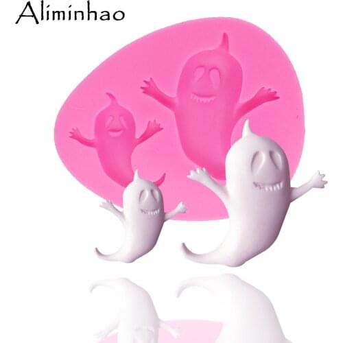 B1321 Halloween ghost Mold Fondant Cake Decorating Tools Cake Silicone Molds Gumpaste Chocolate Candy Clay Moulds